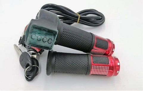 Скутерная ручка газа Instrade с замком зажигания и вольтметром GASH-00007997 фото
