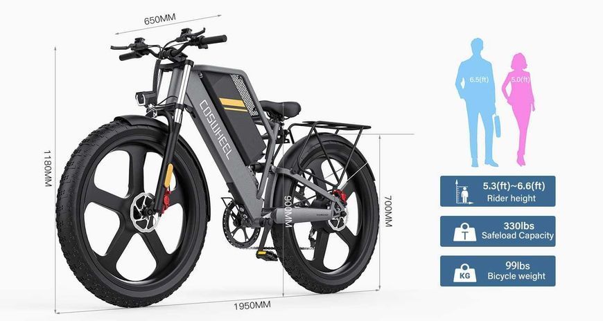 Электрический велосипед COSWHEEL T26 25AH ART-4858 фото
